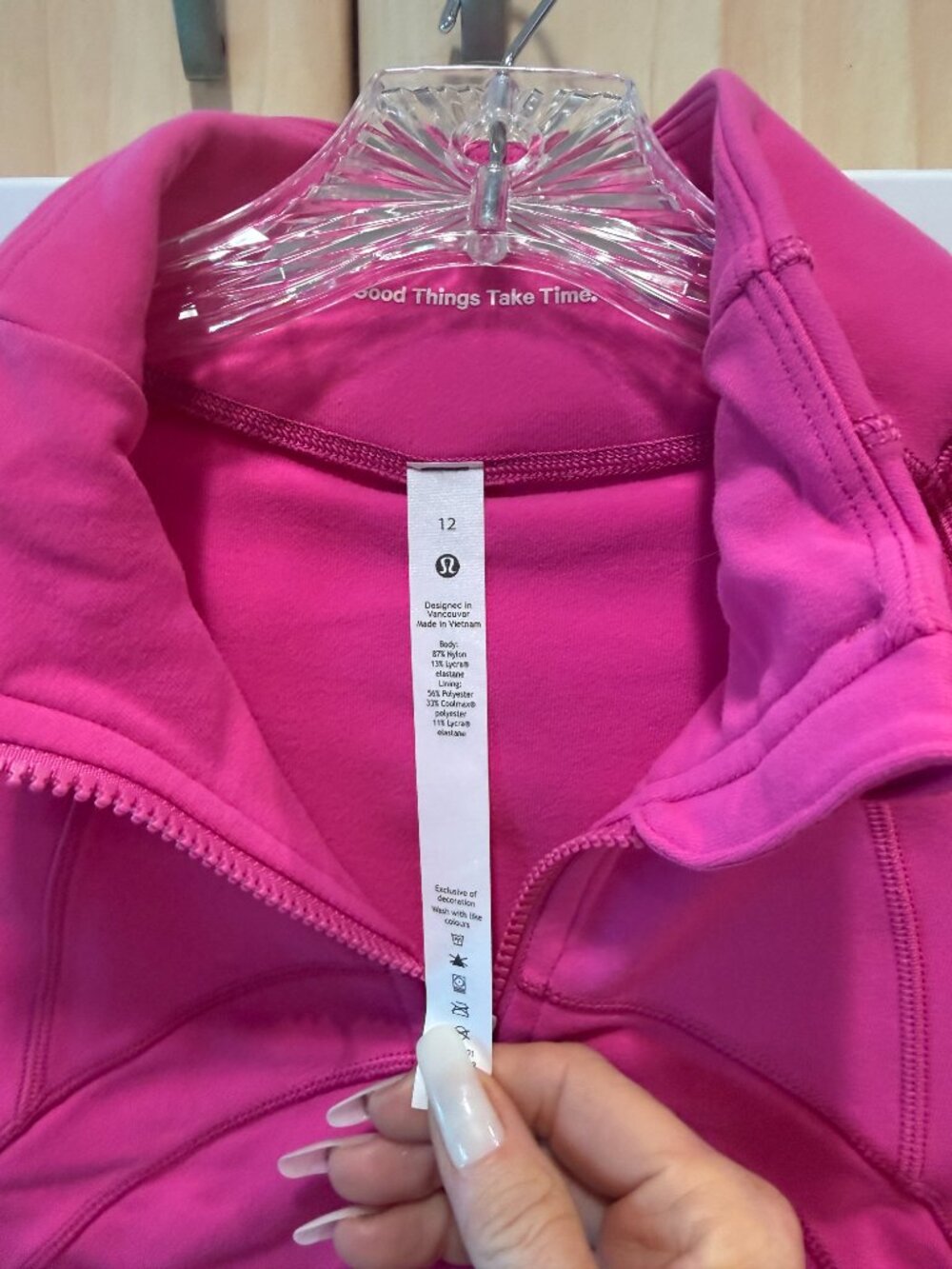 Lululemon Define cropped half zip jacket *Luon SONIC PINK Sz 12 Rare - Picture 9 of 13